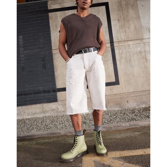 1460 SMOOTH LEATHER LACE UP BOOTS COLOR PALE OLIVE - Picture 4 of 7